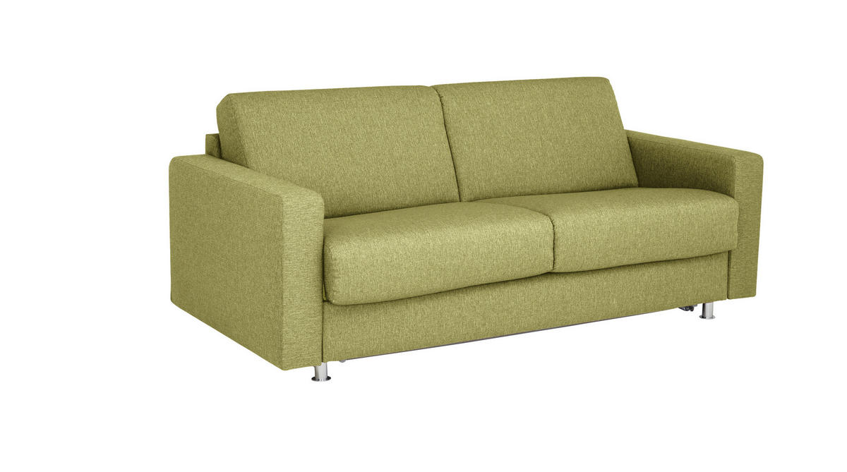 SCHLAFSOFA Flachgewebe Grün  - Chromfarben/Grün, KONVENTIONELL, Textil/Metall (195/84/100cm) - Bali