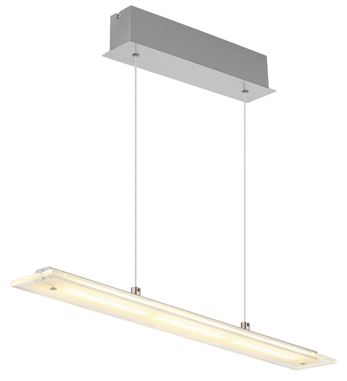 LED-HÄNGELEUCHTE 64/9/150 cm  - Klar/Nickelfarben, Design, Glas/Metall (64/9/150cm) - Globo