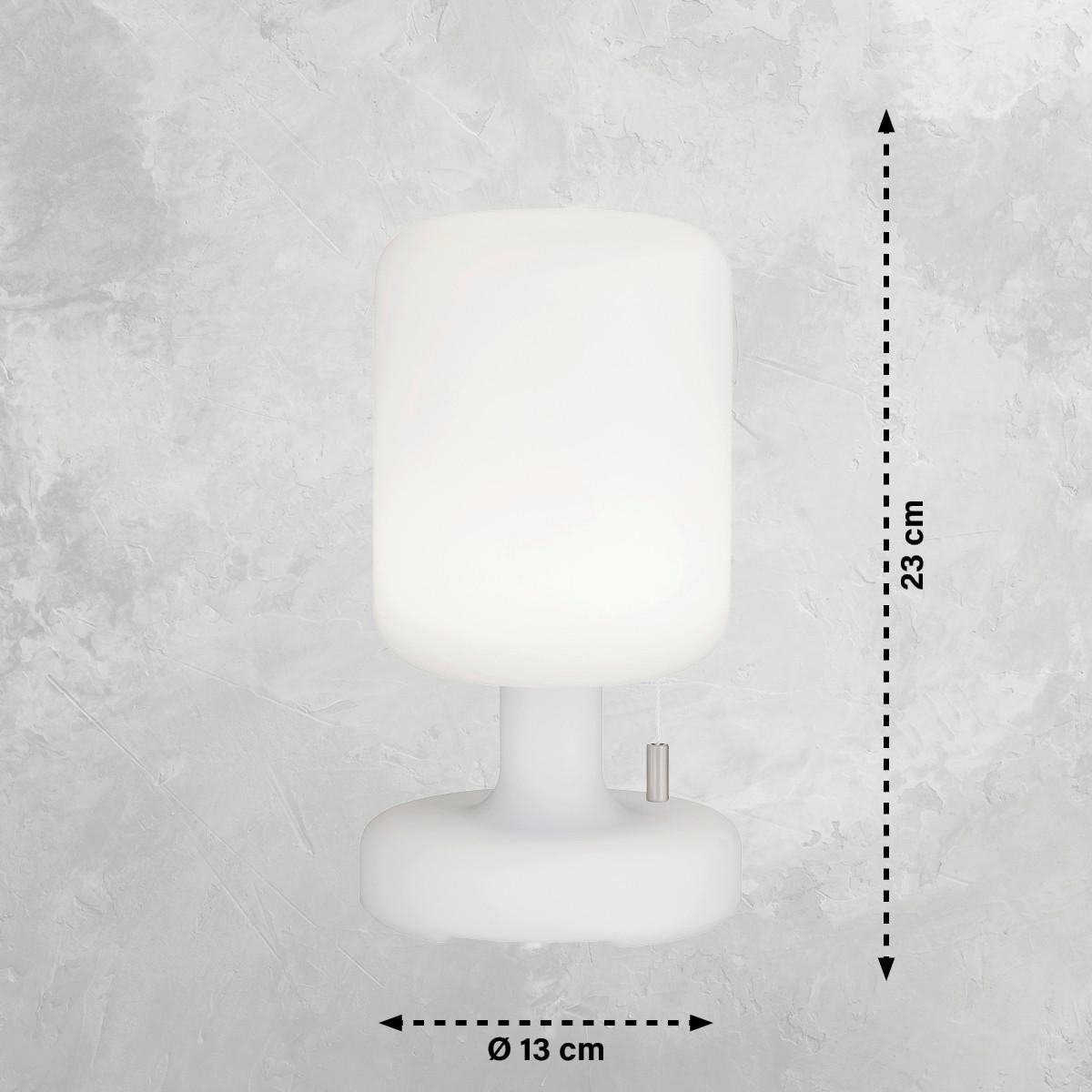 AKKU-TISCHLEUCHTE Termoli 13/23 cm   - Weiß, KONVENTIONELL, Kunststoff (13/23cm)