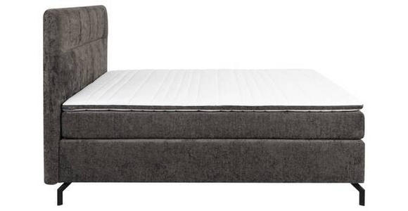 BOXSPRINGBETT 180/200 cm,  in Braun, Topper, H3 + H3 = fest  - Schwarz/Braun, Design, Textil/Metall (180/200cm) - Esposa