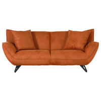 3-SITZER-SOFA TABALUGA Mikrofaser Cognac  - Cognac/Schwarz, Design, Textil/Metall (203/90/95cm) - Carryhome