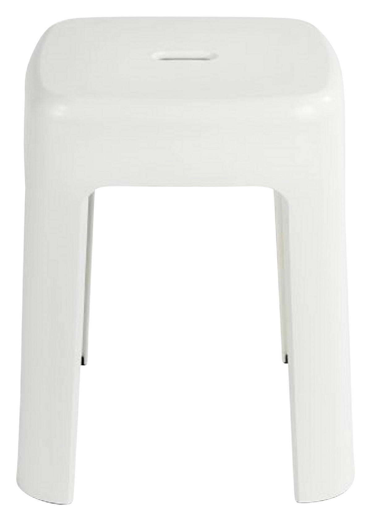 BADHOCKER - Weiß, Basics, Kunststoff (37/37/45,5cm) - Wenko