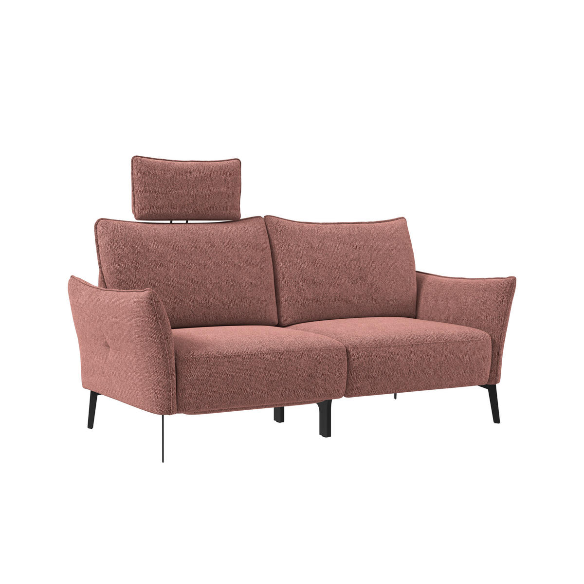 3-SITZER-SOFA Chenille Bordeaux  - Bordeaux/Schwarz, Konventionell, Textil/Metall (184/90/92cm) - Elegando