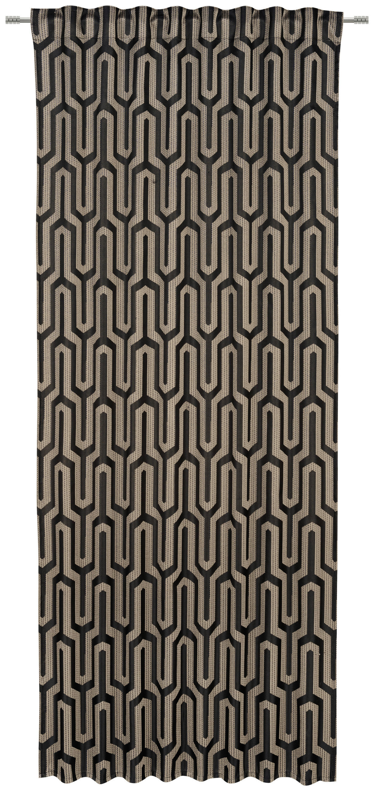 FERTIGVORHANG blickdicht  - Goldfarben/Schwarz, Design, Textil (140/245cm)
