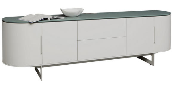 LOWBOARD 220/65/45 cm - Blau/Beige, Design, Holzwerkstoff/Metall (220/65/45cm) - Ambiente