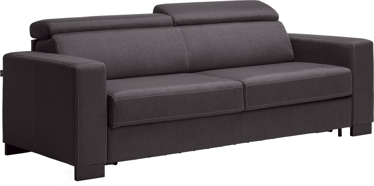 CANAPEA EXTENSIBILĂ textil gri închis  - culoare lemn wenge/gri deschis, Design, lemn/textil (222/83/104cm) - Novel
