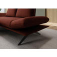 ECKSOFA  in Flachgewebe Rotorange  155/234 cm  - Rotorange/Schwarz, Design, Textil/Metall (155/234cm) - Dieter Knoll