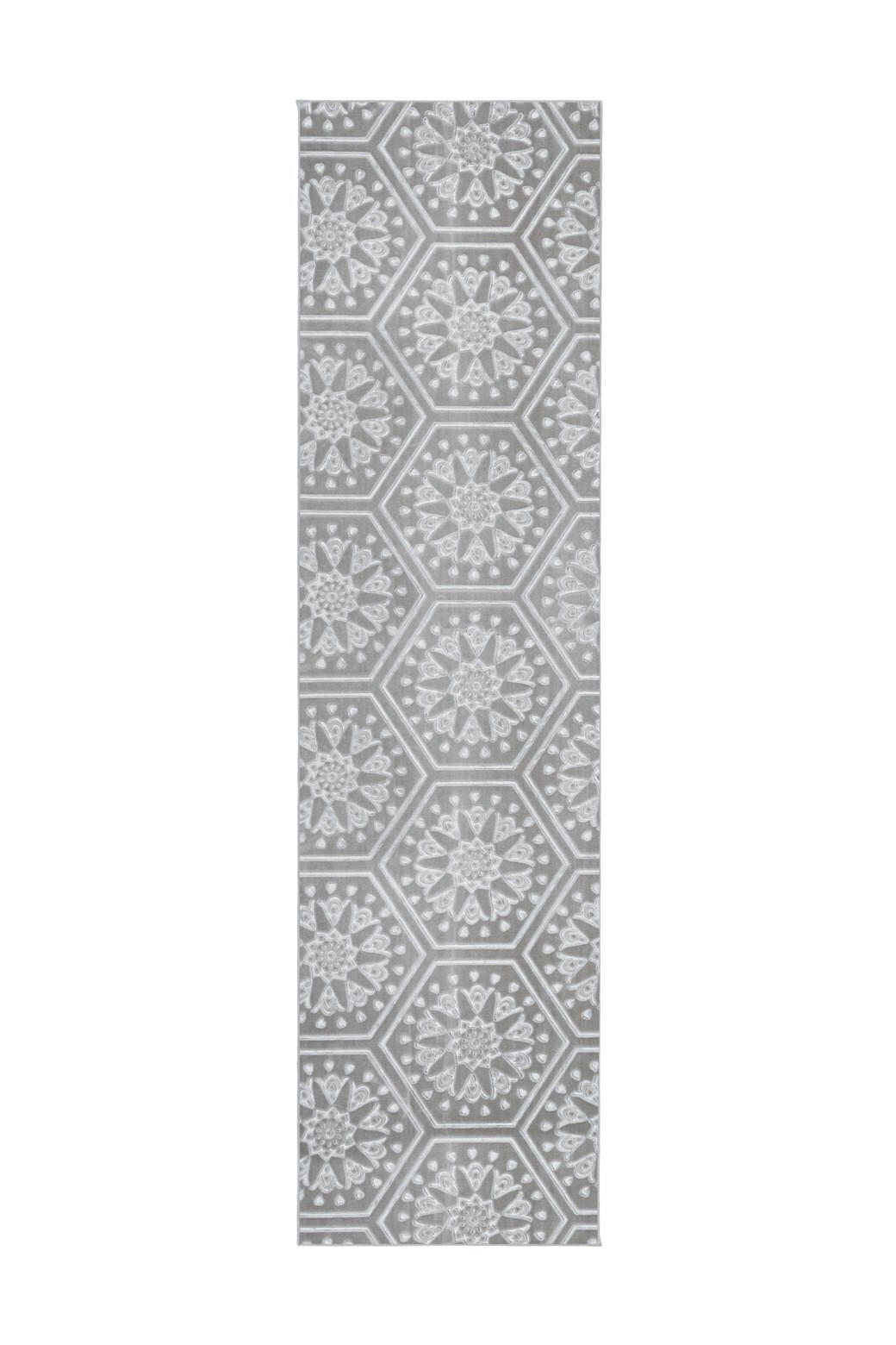 LÄUFER 80/300 cm Monroe 225 Grau / Blau Blau, Grau  - Blau/Grau, KONVENTIONELL, Kunststoff/Textil (80/300cm)