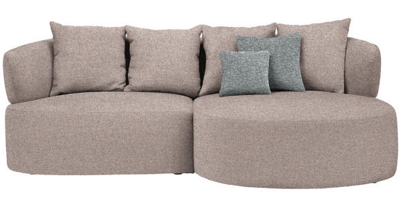 ECKSOFA in Flachgewebe Hellbraun  - Hellbraun/Schwarz, MODERN, Kunststoff/Textil (235/166cm) - Hom`in