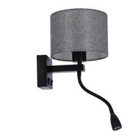 WANDLEUCHTE 22/18/44 cm   - Schwarz, Basics, Metall (22/18/44cm)