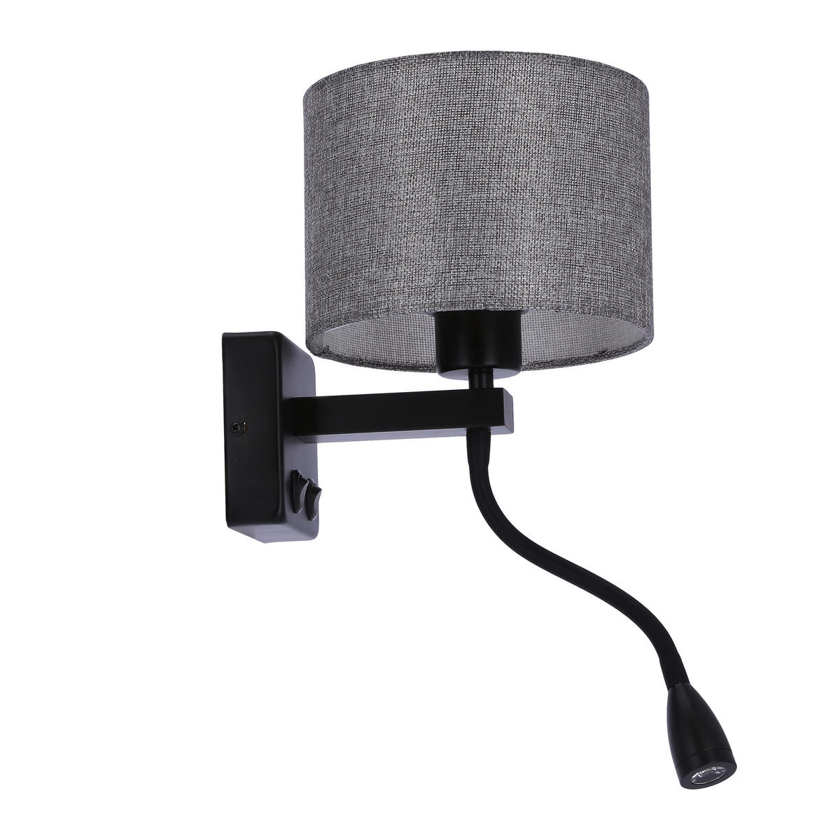 WANDLEUCHTE 22/18/44 cm   - Schwarz, Basics, Metall (22/18/44cm)