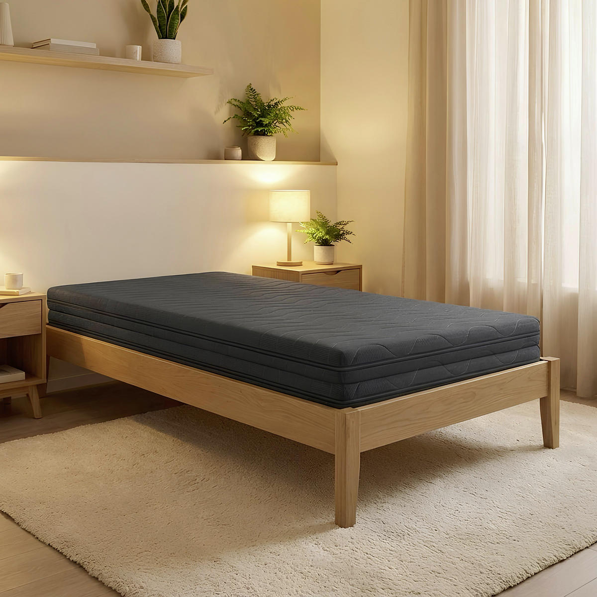 FALTMATRATZE 90/180/200 cm  - Anthrazit, Basics, Textil (90/180/200cm) - Carryhome