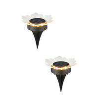 SOLARLEUCHTENSET Lisianthus 14/14 cm  - Transparent/Schwarz, Design, Kunststoff (14/14cm) - Ambia Garden