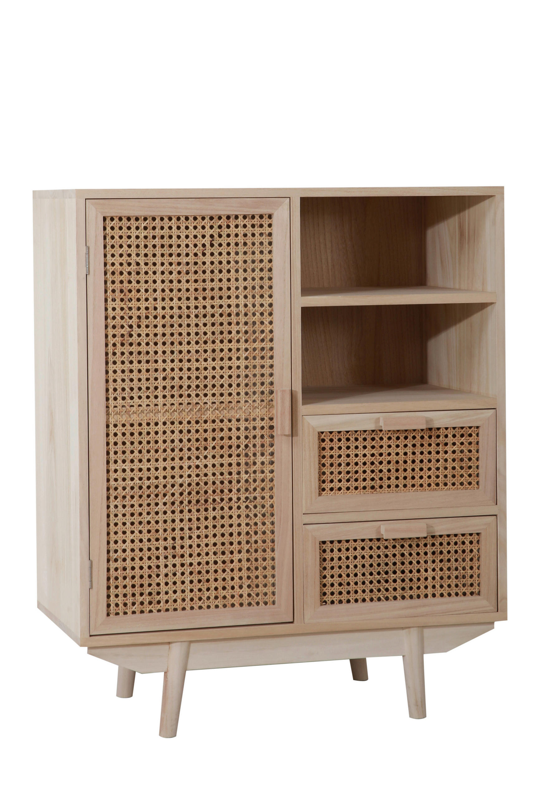 ŠIROKÁ KOMODA, paulovnia, ratan, prírodná farba, 70/85/36 cm - prírodná farba, Design, drevo/kompozitné drevo (70/85/36cm) - Livetastic