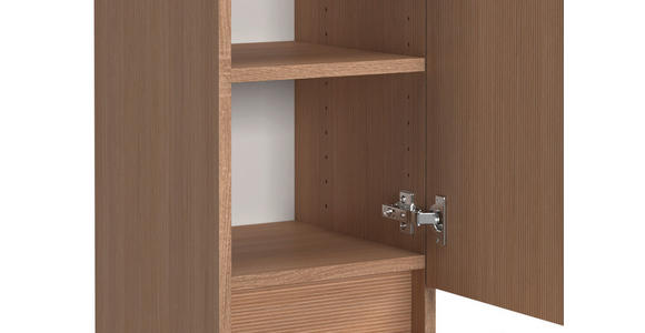 MIDISCHRANK 30/131/35 cm  - Eichefarben/Silberfarben, KONVENTIONELL, Holzwerkstoff/Kunststoff (30/131/35cm) - Xora
