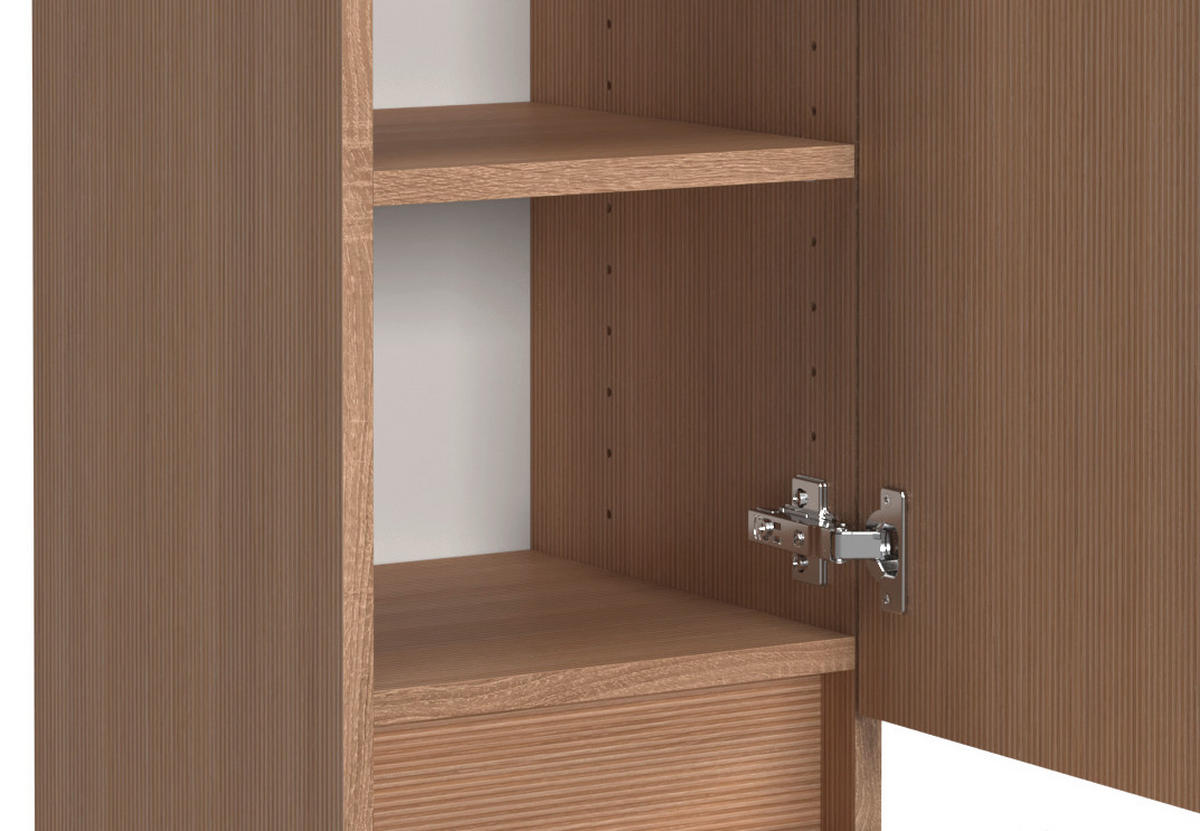 MIDISCHRANK 30/131/35 cm  - Sandfarben/Eichefarben, KONVENTIONELL, Holzwerkstoff/Kunststoff (30/131/35cm) - Xora