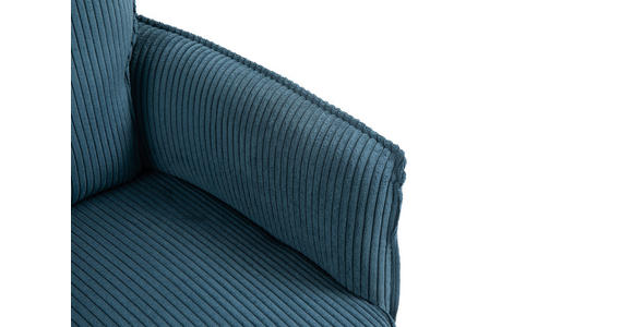 ARMLEHNSTUHL in Eisen Cord - Blau/Schwarz, Design, Textil/Metall (62/95/67cm) - Novel