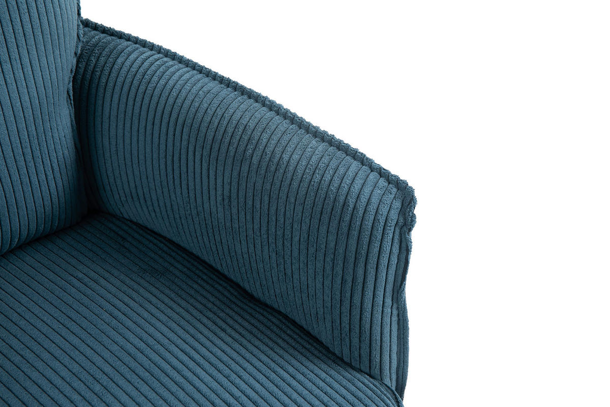 ARMLEHNSTUHL  in Eisen Cord  - Blau/Schwarz, Design, Textil/Metall (62/95/67cm) - Novel