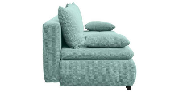 SCHLAFSOFA in Webstoff, Plüsch Mintgrün  - Schwarz/Mintgrün, KONVENTIONELL, Textil (203/72-96/98cm) - Novel