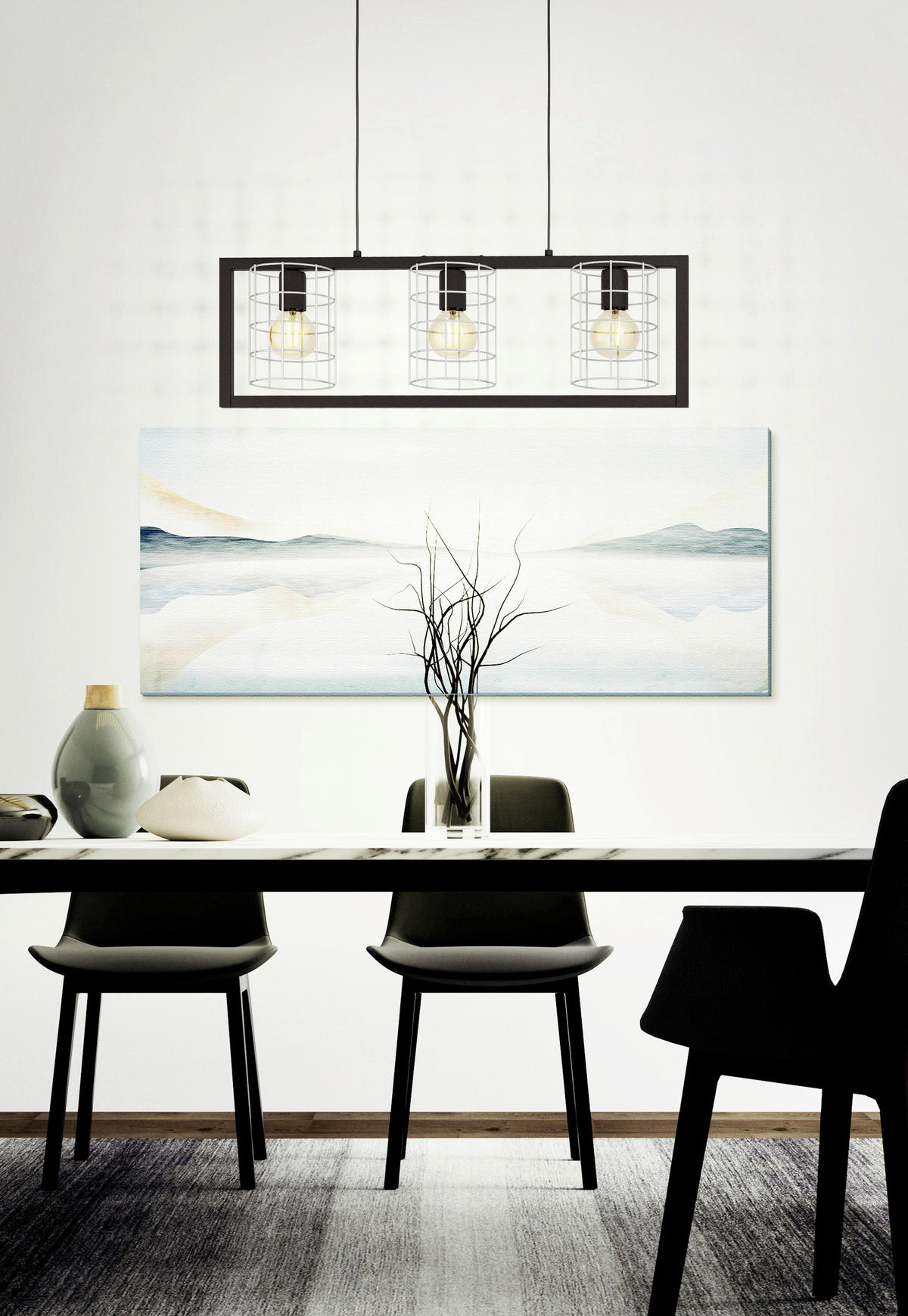 HÄNGLAMPA 77/14,5/110 cm  - svart, Klassisk, metall (77/14,5/110cm) - Eglo