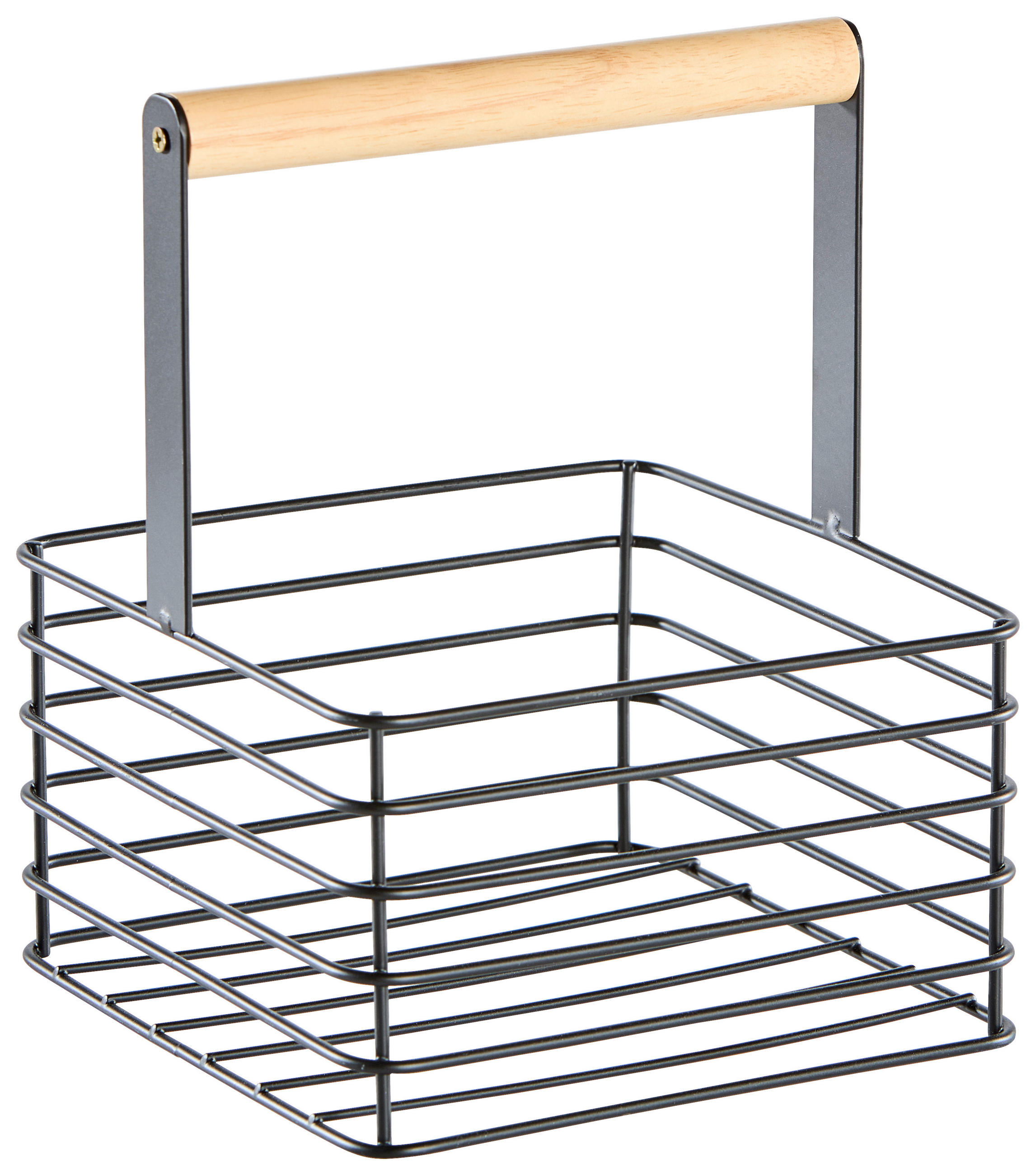 AUFBEWAHRUNGSKÖRBCHEN    18/18/22.5 cm  - Schwarz/Naturfarben, Trend, Holz/Metall (18/18/22.5cm) - Homeware Profession.