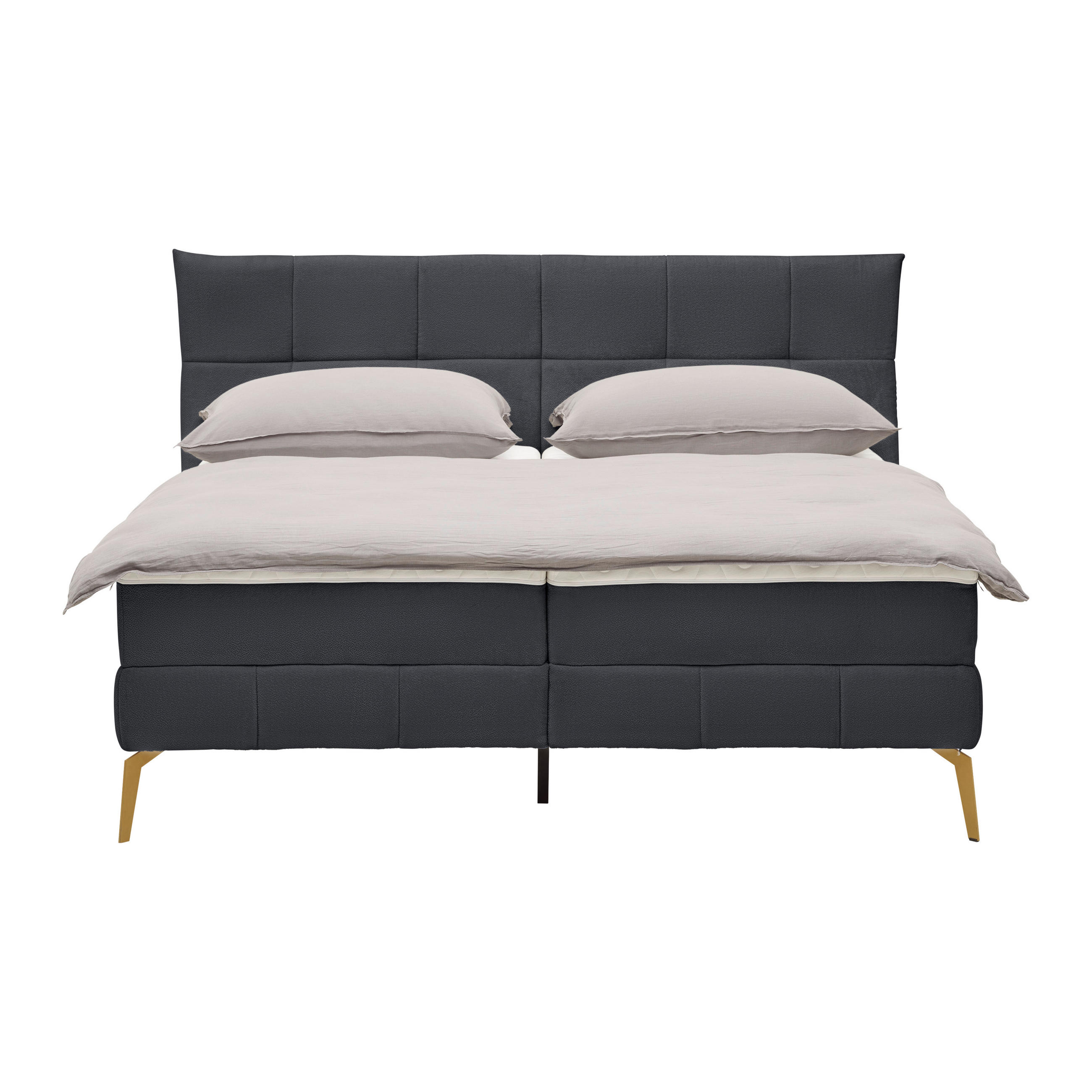 BOXSÄNG  i svart  - svart/guldfärgad, metall/trämaterial (207/113/210cm) - Visionight
