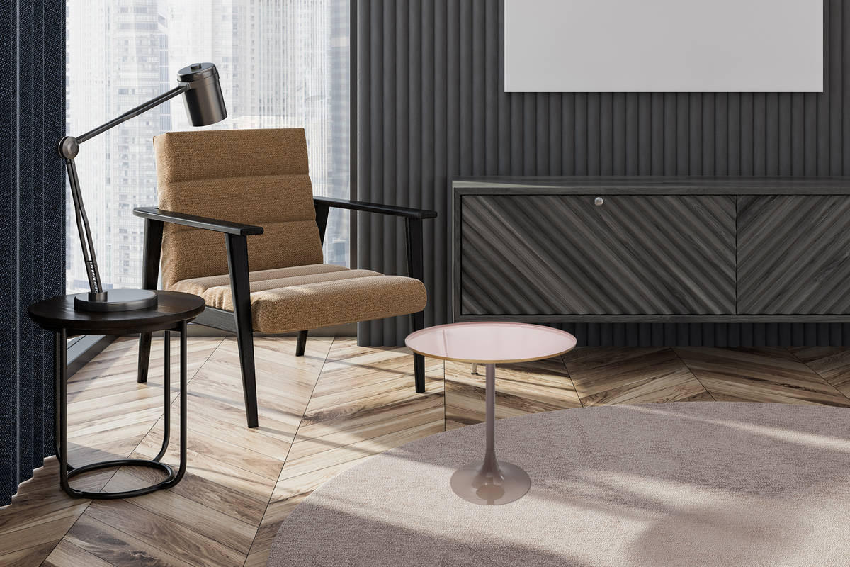 BEISTELLTISCH in Metall 51/51/52 cm  - Altrosa/Grau, Trend, Metall (51/51/52cm) - Kayoom
