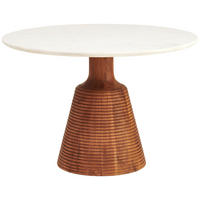 ESSTISCH in Holz, Stein  - Weiß/Akaziefarben, MODERN, Holz/Stein (115/76/115cm) - MID.YOU