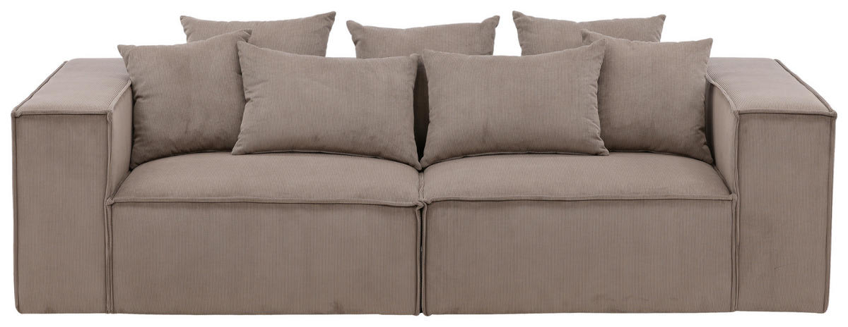 2-SITS SOFFA i trä, plast, textil brun  - brun, Design, trä/textil (232/80/116cm) - Livetastic