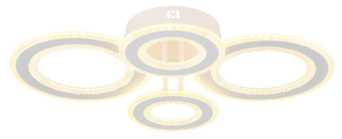 LED-DECKENLEUCHTE 59/42/12 cm   - Klar/Weiß, Design, Kunststoff/Metall (59/42/12cm) - Globo