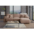 ECKSOFA in Lederlook Cappuccino  - Chromfarben/Cappuccino, KONVENTIONELL, Kunststoff/Textil (293/195cm) - Carryhome