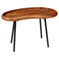 COUCHTISCH Sheesham massiv 71/40/42 cm Freiform Sheeshamfarben  - Sheeshamfarben/Schwarz, Design, Holz/Metall (71/40/42cm) - MID.YOU