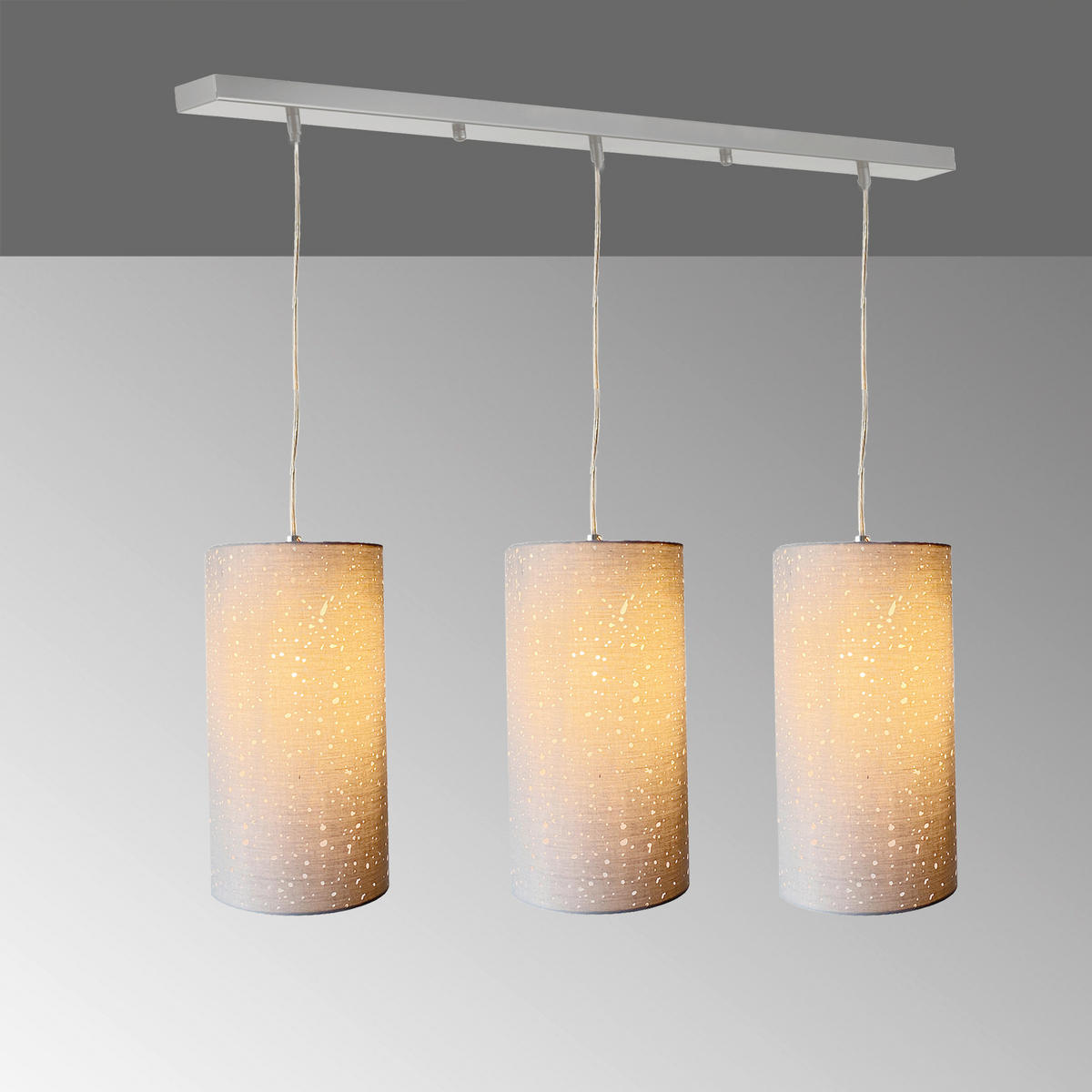 ZÁVĚSNÉ SVÍTIDLO, 110/150 cm  - bílá/barvy chromu, Design, kov/textil (110/150cm) - Fischer & Honsel