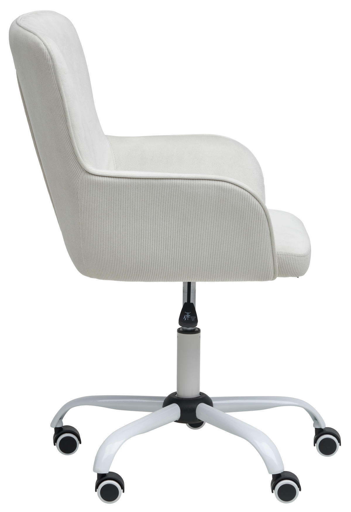 DREHSTUHL  in Cord, Samt Beige  - Beige/Weiß, MODERN, Kunststoff/Textil (61/92/62cm) - Livetastic