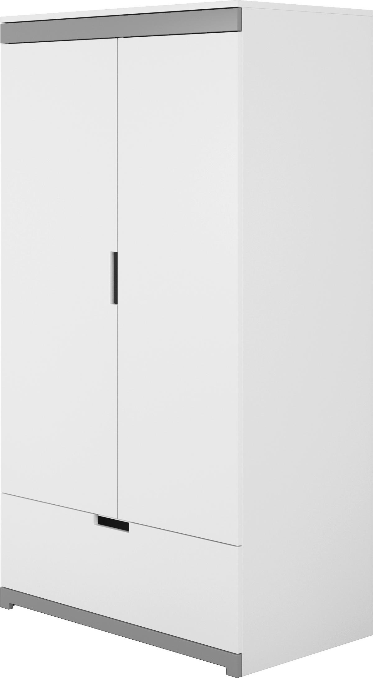 KINDERKLEIDERSCHRANK - Weiß/Grau, MODERN, Holzwerkstoff (100/182/57cm) - MID.YOU