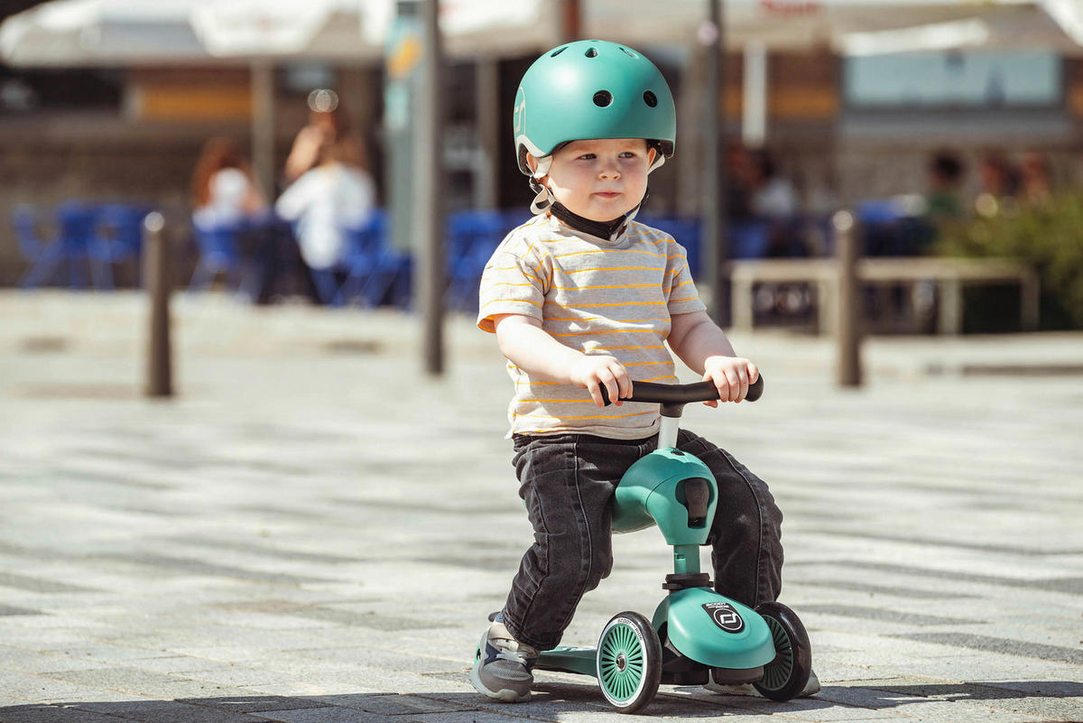 LAUFRAD/KINDERSCOOTER 2in1 Highwaykick 1  - Dunkelgrün, Trend, Kunststoff/Metall (24/37/55cm) - Scoot and Ride