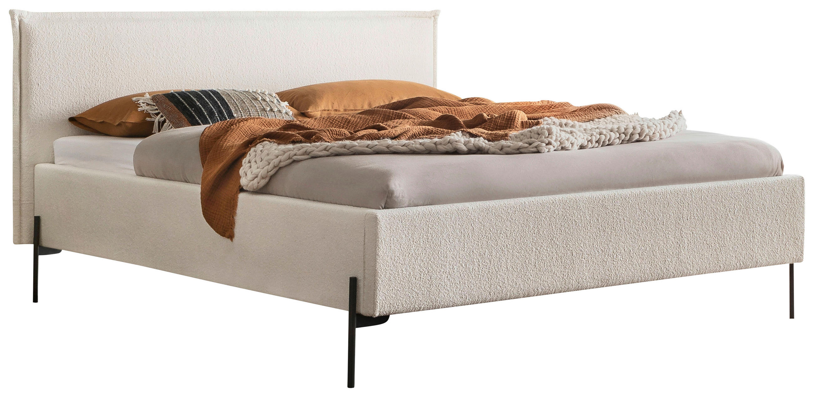 POLSTERBETT 140/200 cm  in Weiß  - Anthrazit/Weiß, Design, Textil/Metall (140/200cm) - Hasena