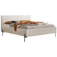 POLSTERBETT 160/200 cm,  in Weiß,  - Anthrazit/Weiß, Design, Textil/Metall (160/200cm) - Hasena