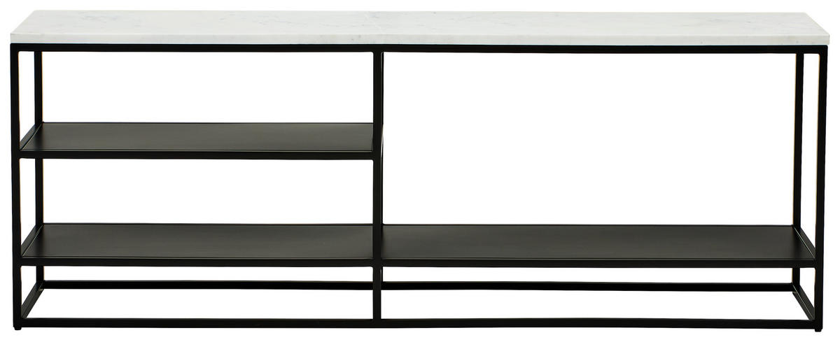 LOWBOARD  in 150/35/55 cm  - Schwarz/Weiß, Design, Holzwerkstoff/Stein (150/35/55cm) - Livetastic