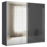 SCHWEBETÜRENSCHRANK  in Grau  - Alufarben/Grau, KONVENTIONELL, Glas/Holzwerkstoff (225/210/62cm) - Xora