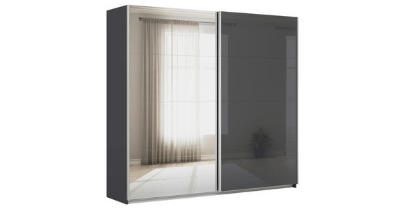 SCHWEBETÜRENSCHRANK  in Grau  - Alufarben/Grau, KONVENTIONELL, Glas/Holzwerkstoff (225/210/62cm) - Xora