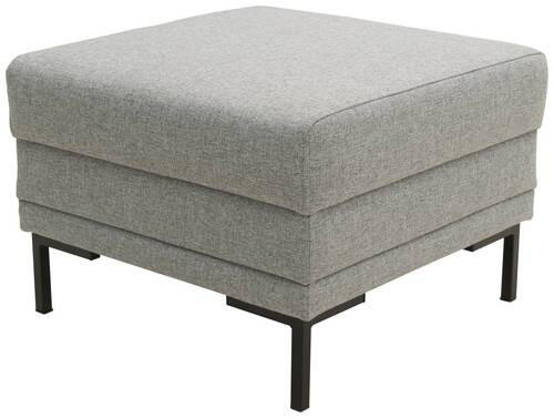 HOCKER Webstoff Silberfarben - Silberfarben/Schwarz, Design, Textil/Metall (55/45/55cm) - LOOKS by W.Joop