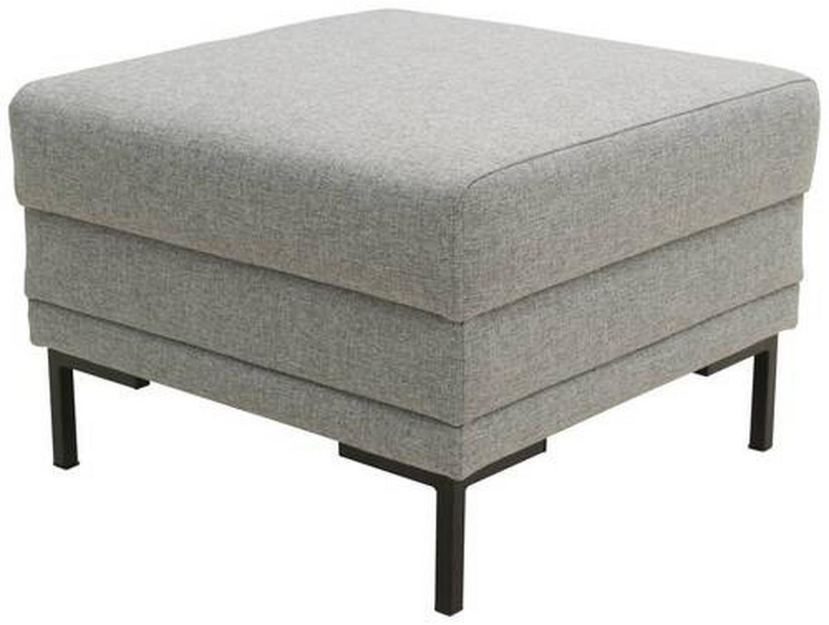 HOCKER Webstoff Silberfarben  - Silberfarben/Schwarz, Design, Textil/Metall (55/45/55cm) - LOOKS by W.Joop