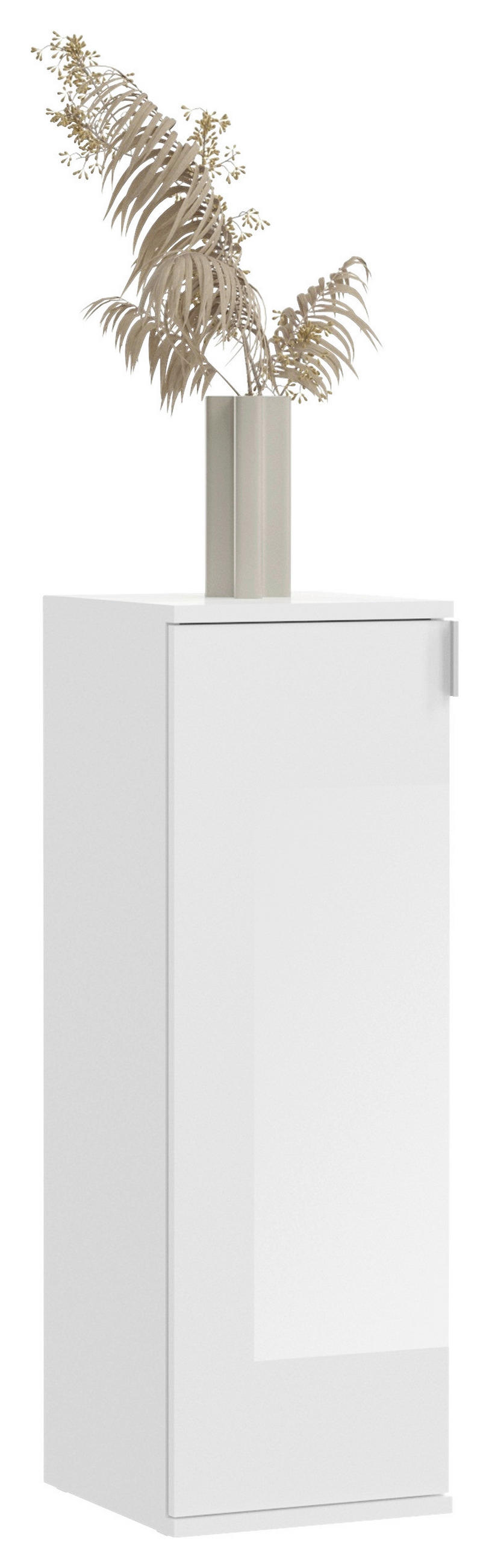 KOMMODE  in 32,5/97/37 cm  - Chromfarben/Weiß Hochglanz, MODERN, Holzwerkstoff/Metall (32,5/97/37cm) - MID.YOU