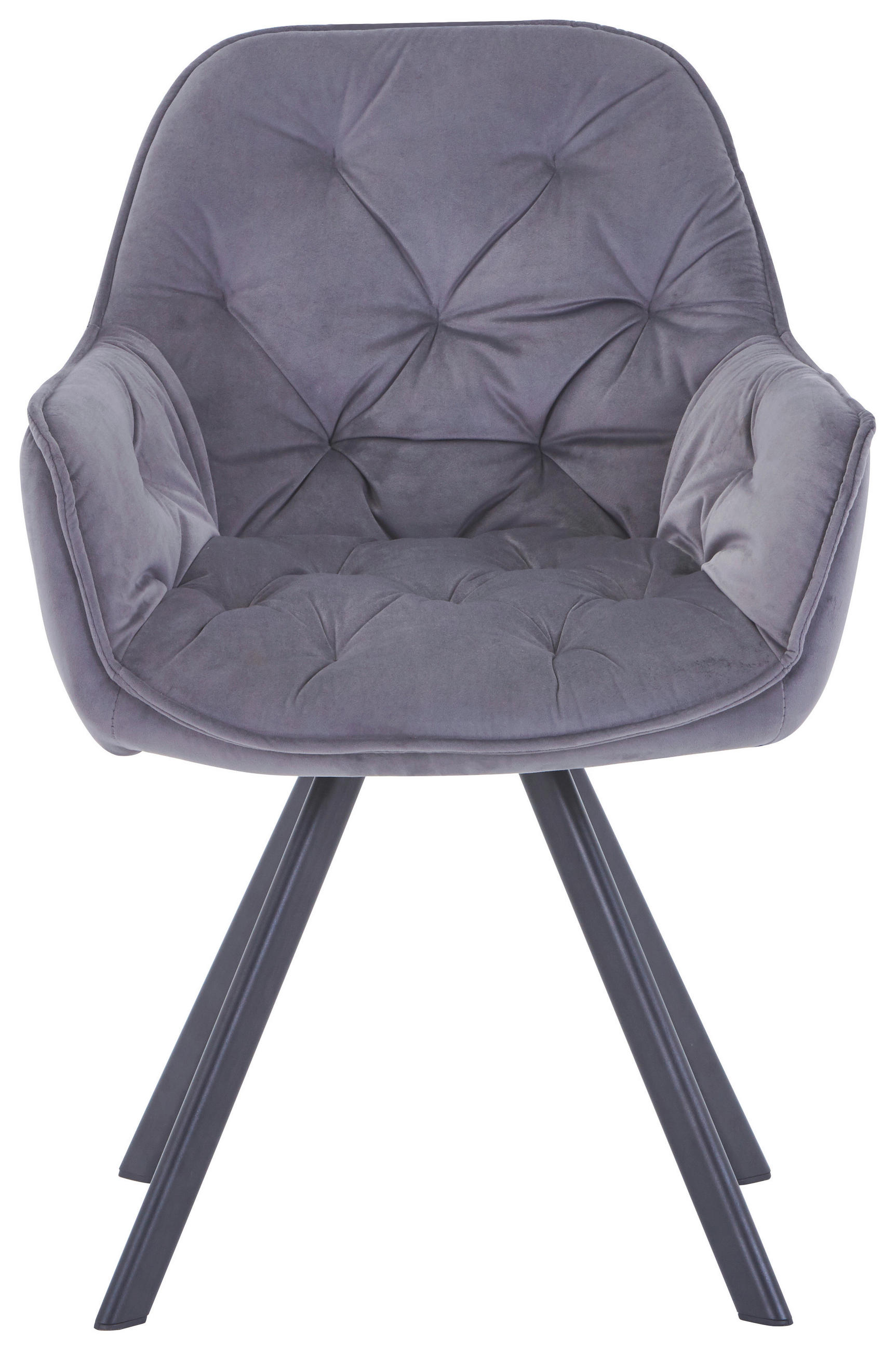 STOLIČKA S PODRÚČKAMI, železo, zamat, sivá, čierna - čierna/sivá, Design, kov/textil (62/86/62cm) - Hom`in