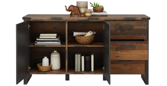 SIDEBOARD 168/88/42 cm - Anthrazit/Grau, KONVENTIONELL, Holzwerkstoff/Kunststoff (168/88/42cm) - Hom`in