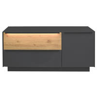 GARDEROBENBANK  in 110/50/32 cm  - Eichefarben/Anthrazit, Design, Glas/Metall (110/50/32cm) - Novel