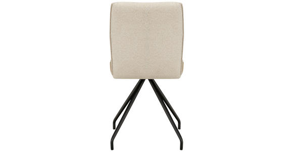 STUHL  , fleckschutzimprägniert, Stoffauswahl, Typenauswahl  , Mikrofaser  ,  - Beige/Schwarz, Design, Textil/Metall (49/91/60cm) - Moderano