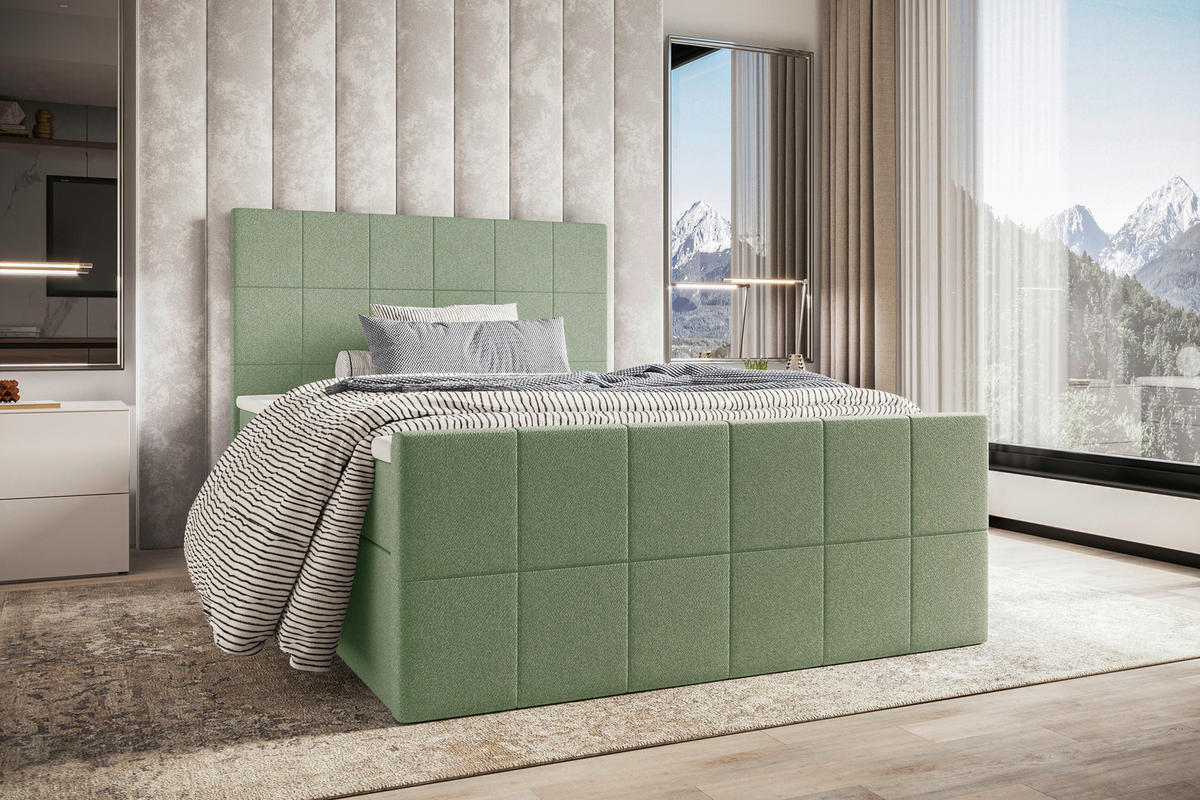 BOXBETT 140/200 cm  in Grün  - Grün, KONVENTIONELL, Kunststoff/Textil (140/200cm) - Boxxx