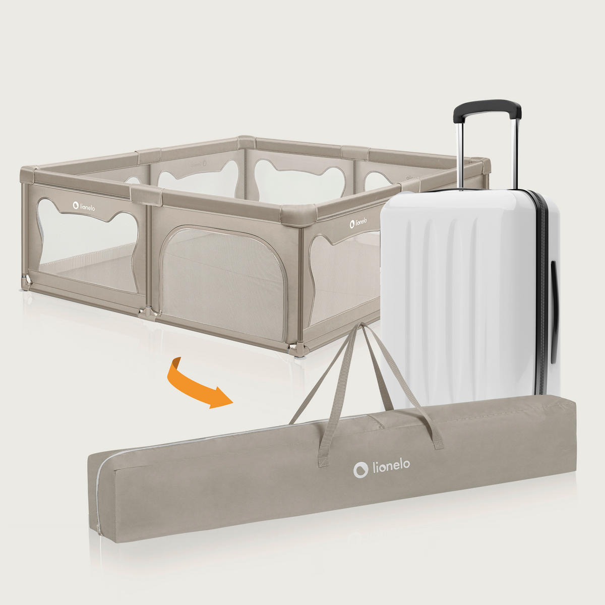 LAUFGITTER Willow  187/207/68 cm  - Beige, Basics, Kunststoff (187/207/68cm) - Lionelo